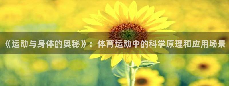 熊猫体育网站：《运动与身体的奥秘》：体育运动中的科学原理和应用场景